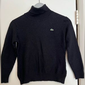 Lacoste Wool Kids Long Sleeve Turtleneck Sweater Size: 46 Black